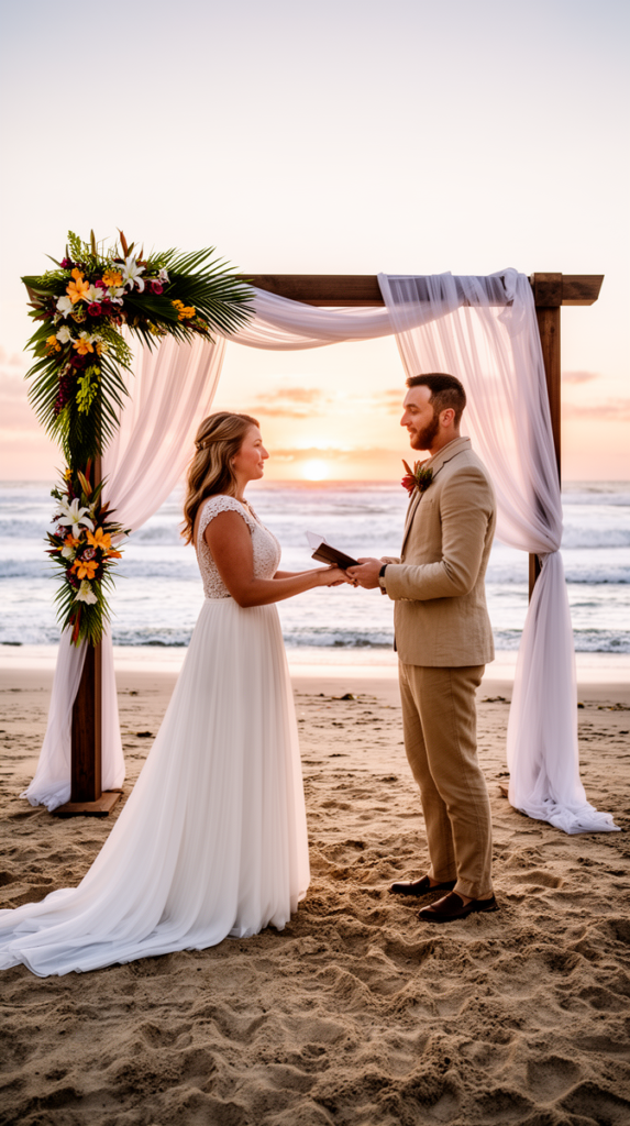 Beach Wedding arch and vows