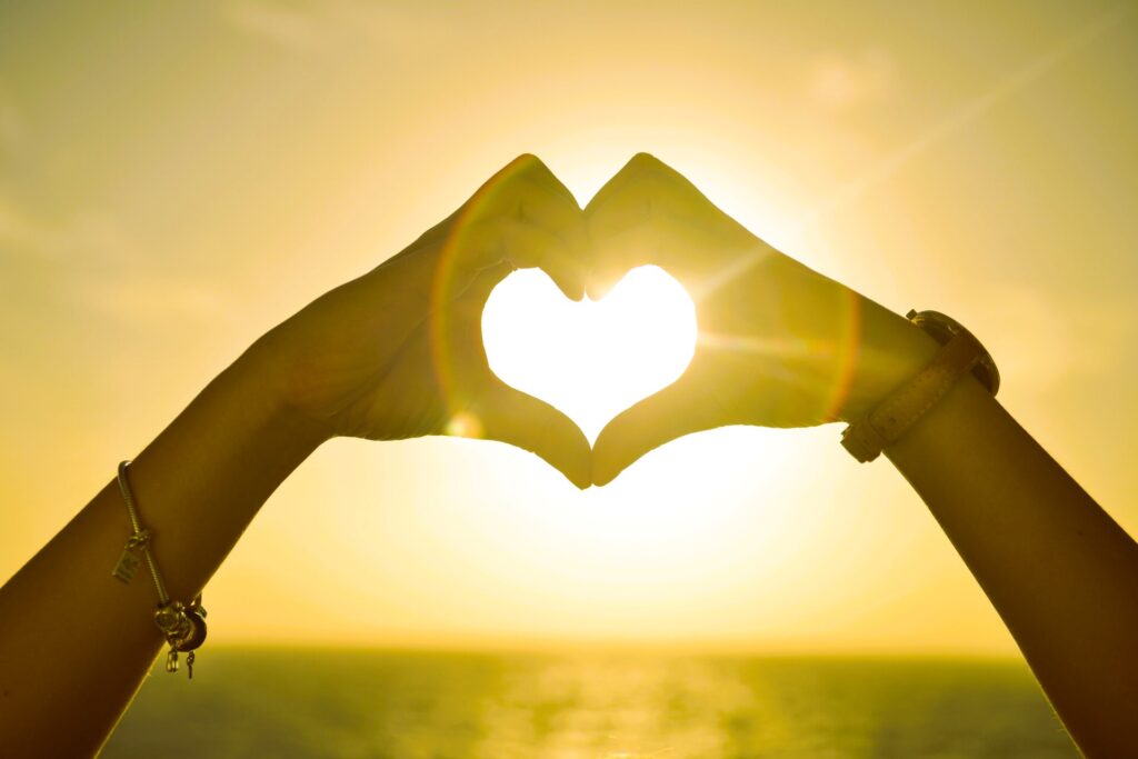 Love Heart And Sunset
