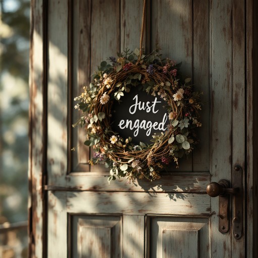 Just Engaged rustic wreath