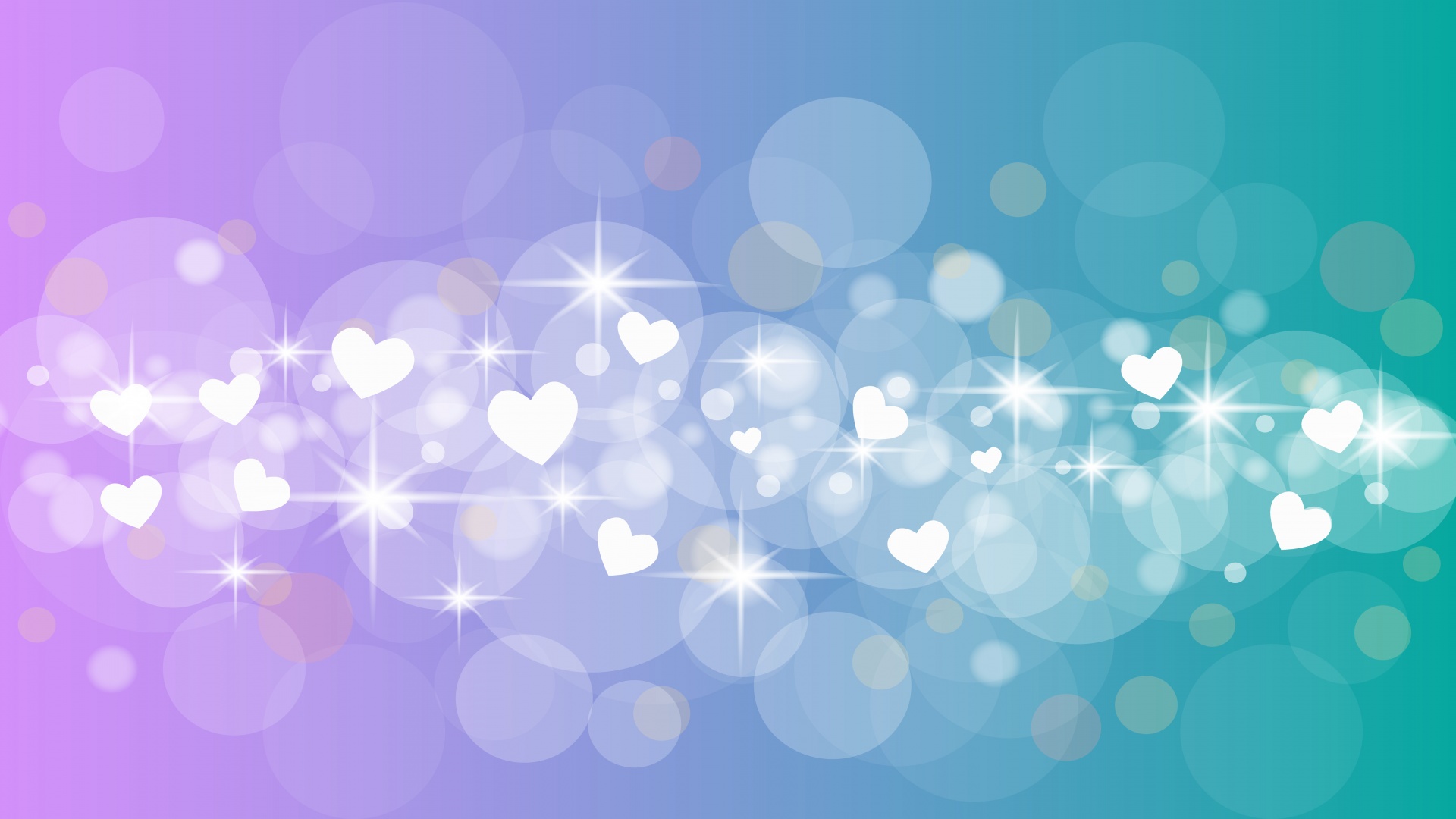 Hearts celebration on lilac green spectrum